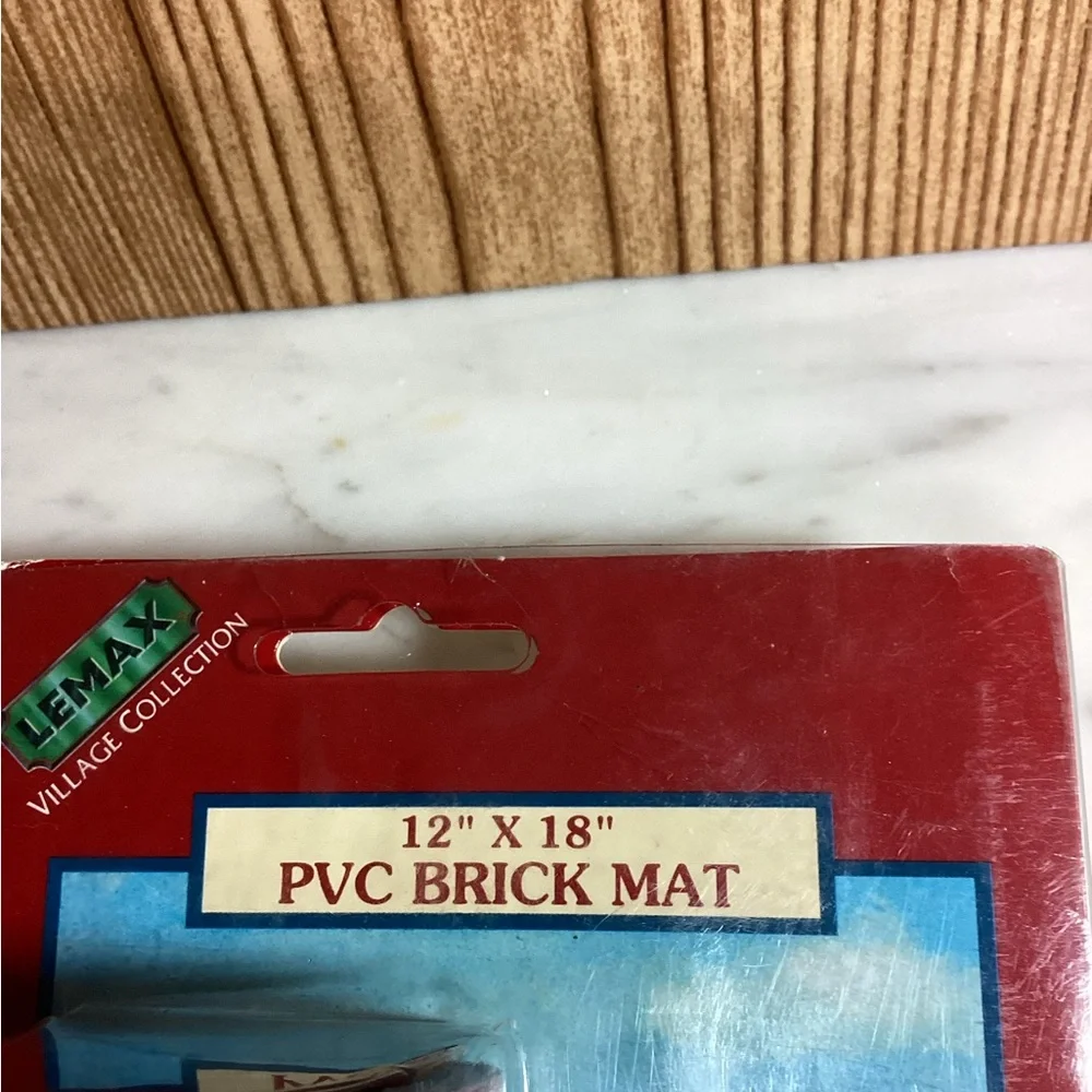 Vintage Lemax 12x18 Brick Mat and Lighting Set